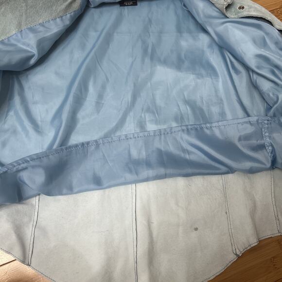 Mixit Light Blue Genuine Suede Classic Jacket Western Chic Retro Revival Sz 16 - Picture 8 of 9